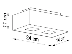 Lámparas De Techo Mono Minimalista De Acero - 2 Fuentes Luminosas - L.24 X A.11 Cm - Blanco Negro