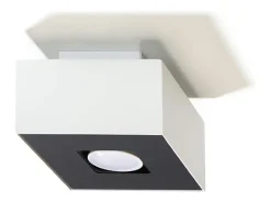 Lámparas De Techo Mono Minimalista De Acero - 1 Fuentes Luminosas - L.14 X A.11 Cm - Blanco Negro