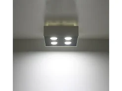 Lámparas De Techo Mono Minimalista De Acero - 4 Fuentes Luminosas - L.24 X A.11 Cm - Blanco Negro
