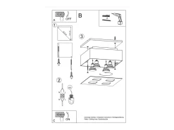 Lámparas De Techo Mono Minimalista De Acero - 4 Fuentes Luminosas - L.24 X A.11 Cm - Blanco Negro