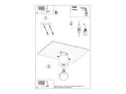 Lámparas de techo Nalvado industrial de concreto - 1 fuentes luminosas 4000K - L.10 x A.10 cm - gris