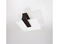 Lámparas de techo Nappo escandinavo de madera/vidrio - 2 fuentes luminosas 3000K - L.40 x A.47,5 cm - wengué
