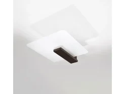 Lámparas de techo Nappo escandinavo de madera/vidrio - 2 fuentes luminosas 3000K - L.40 x A.47,5 cm - wengué