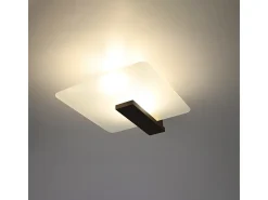 Lámparas de techo Nappo escandinavo de madera/vidrio - 2 fuentes luminosas 4000K - L.40 x A.47,5 cm - wengué