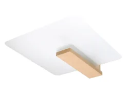 Lámparas de techo Nappo escandinavo de madera/vidrio - 2 fuentes luminosas 4000K - L.40 x A.47,5 cm - madera natural