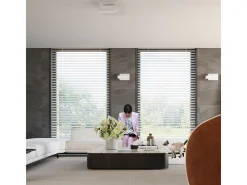 Lámparas de techo Nappo escandinavo de madera/vidrio - 2 fuentes luminosas 4000K - L.40 x A.47,5 cm - blanco