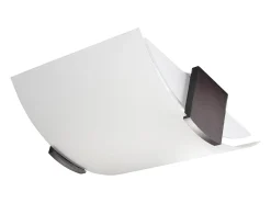 Lámparas de techo Nerilo moderno de madera/vidrio - 2 fuentes luminosas 3000K - L.30 x A.14 cm - wengué/blanco