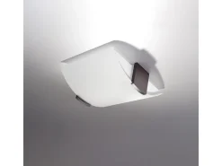 Lámparas de techo Nerilo moderno de madera/vidrio - 2 fuentes luminosas 3000K - L.30 x A.14 cm - wengué/blanco