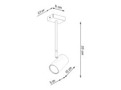 Lámparas de techo Novatel moderno de acero - 1 fuentes luminosas 3000K - L.10 x A.33 cm - negro