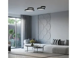 Lámparas De Techo Onyx Minimalista De Aluminio - 1 Fuentes Luminosas - L.30 X A.6 Cm - Negro