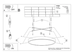 Lámparas De Techo Onyx Minimalista De Aluminio - 1 Fuentes Luminosas - L.50 X A.6 Cm - Negro