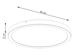 Lámparas De Techo Onyx Minimalista De Aluminio - 1 Fuentes Luminosas - L.60 X A.6 Cm - Blanco