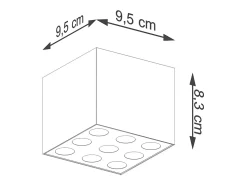 Lámparas De Techo Ozzy Minimalista De Aluminio - 9 Fuentes Luminosas - L.9,5 X A.8,3 Cm - Negro