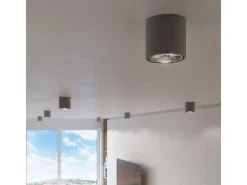 Lámparas de techo Qioli moderno de aluminio - 1 fuentes luminosas 4000K - L.12 x A.11 cm - gris