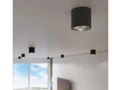 Lámparas de techo Qioli moderno de aluminio - 1 fuentes luminosas 3000K - L.12 x A.11 cm - negro
