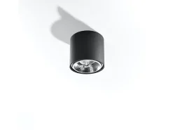 Lámparas de techo Qioli moderno de aluminio - 1 fuentes luminosas 3000K - L.12 x A.11 cm - negro