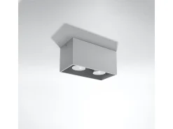 Lámparas De Techo Quad Moderno De Aluminio - 2 Fuentes Luminosas - L.20 X A.10 Cm - Gris