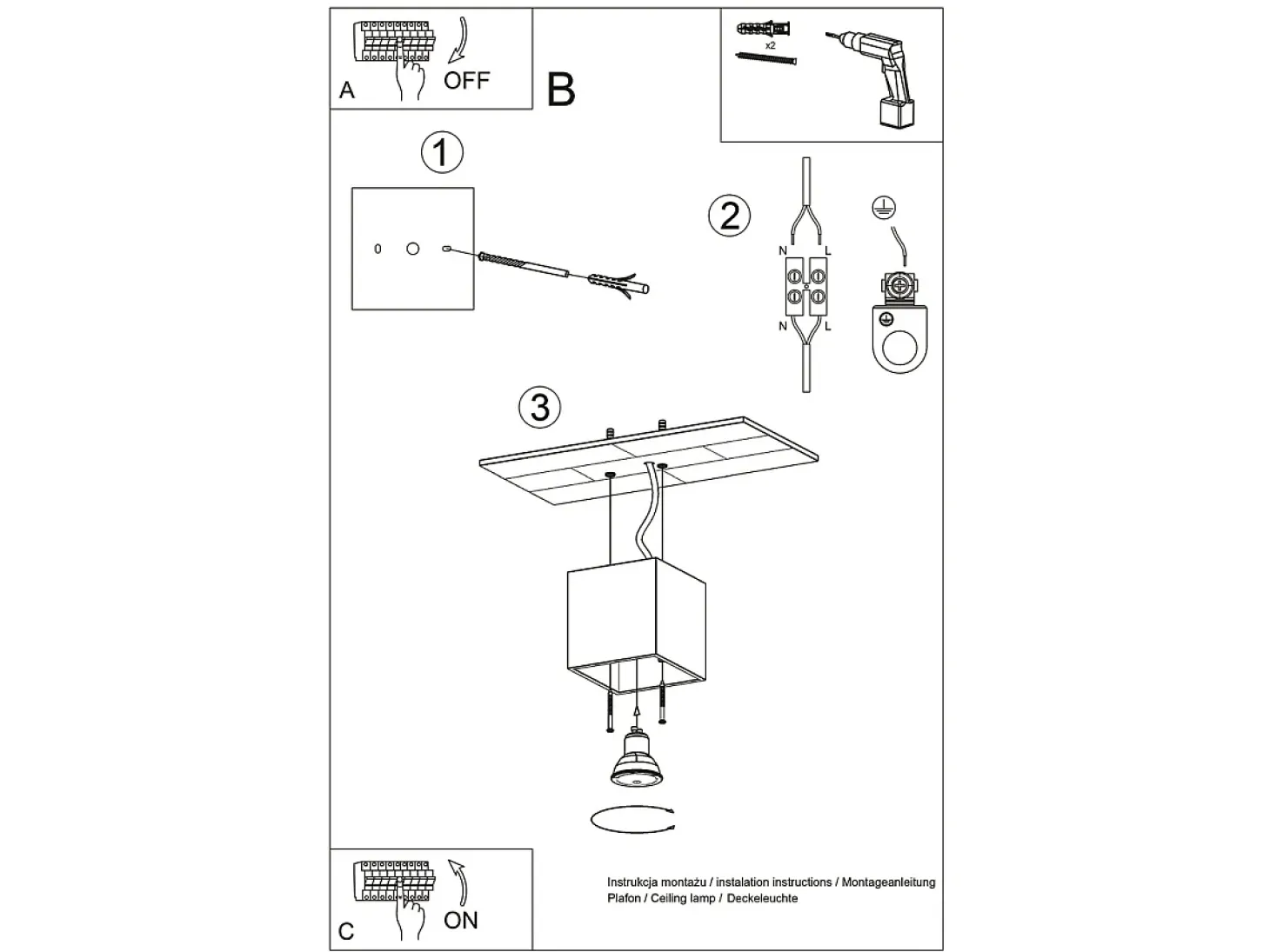 Lámparas De Techo Quad Moderno De Aluminio - 1 Fuentes Luminosas - L.10 X A.10 Cm - Antracita