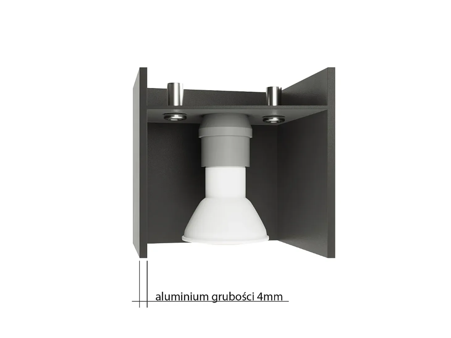 Lámparas De Techo Quad Moderno De Aluminio - 1 Fuentes Luminosas - L.10 X A.10 Cm - Antracita