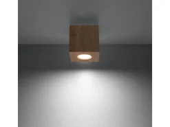 Lámparas de techo Quadx escandinavo de madera - 1 fuentes luminosas 4000K - L.10 x A.10 cm - madera natural