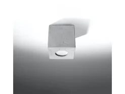 Lámparas de techo Quadx industrial de concreto - 1 fuentes luminosas 3000K - L.10 x A.10 cm - gris