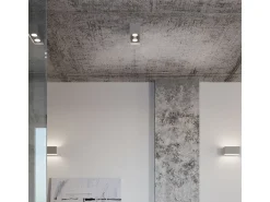 Lámparas de techo Quadx maxi moderno de aluminio - 2 fuentes luminosas 3000K - L.20 x A.10 cm - gris