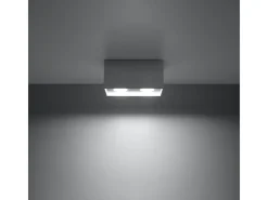 Lámparas de techo Quadx maxi moderno de aluminio - 2 fuentes luminosas 4000K - L.20 x A.10 cm - gris