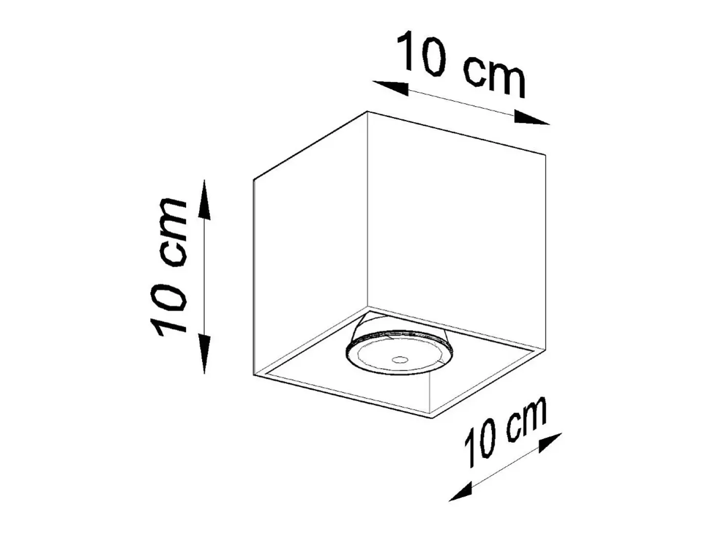 Lámparas de techo Quadx moderno de aluminio - 1 fuentes luminosas 3000K - L.10 x A.10 cm - antracita