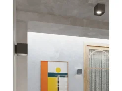 Lámparas de techo Quadx moderno de aluminio - 1 fuentes luminosas 3000K - L.10 x A.10 cm - antracita