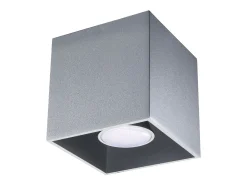 Lámparas de techo Quadx moderno de aluminio - 1 fuentes luminosas 3000K - L.10 x A.10 cm - gris