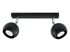 Lámparas de techo Rayis moderno de acero - 2 fuentes luminosas 3000K - L.30 x A.16 cm - negro