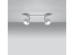 Lámparas de techo Rayis moderno de acero - 2 fuentes luminosas 4000K - L.30 x A.16 cm - blanco
