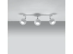 Lámparas de techo Rayis moderno de acero - 3 fuentes luminosas 4000K - L.45 x A.16 cm - blanco