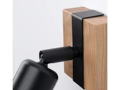 Lámparas de techo Shad moderno de acero/madera - 1 fuentes luminosas 3000K - L.14 x A.11 cm - madera negra