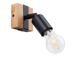 Lámparas de techo Shad moderno de acero/madera - 1 fuentes luminosas 4000K - L.14 x A.11 cm - madera negra