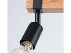Lámparas de techo Shad moderno de acero/madera - 3 fuentes luminosas 3000K - L.53 x A.14 cm - madera negra