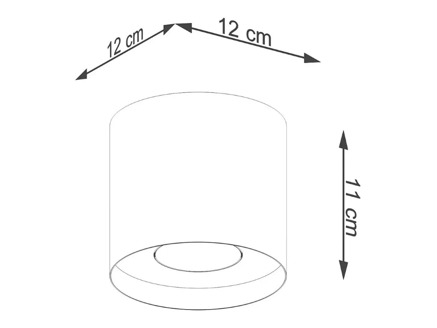 Lámparas de techo Shiis minimalista de aluminio - 1 fuentes luminosas 4000K - L.12 x A.11 cm - negro