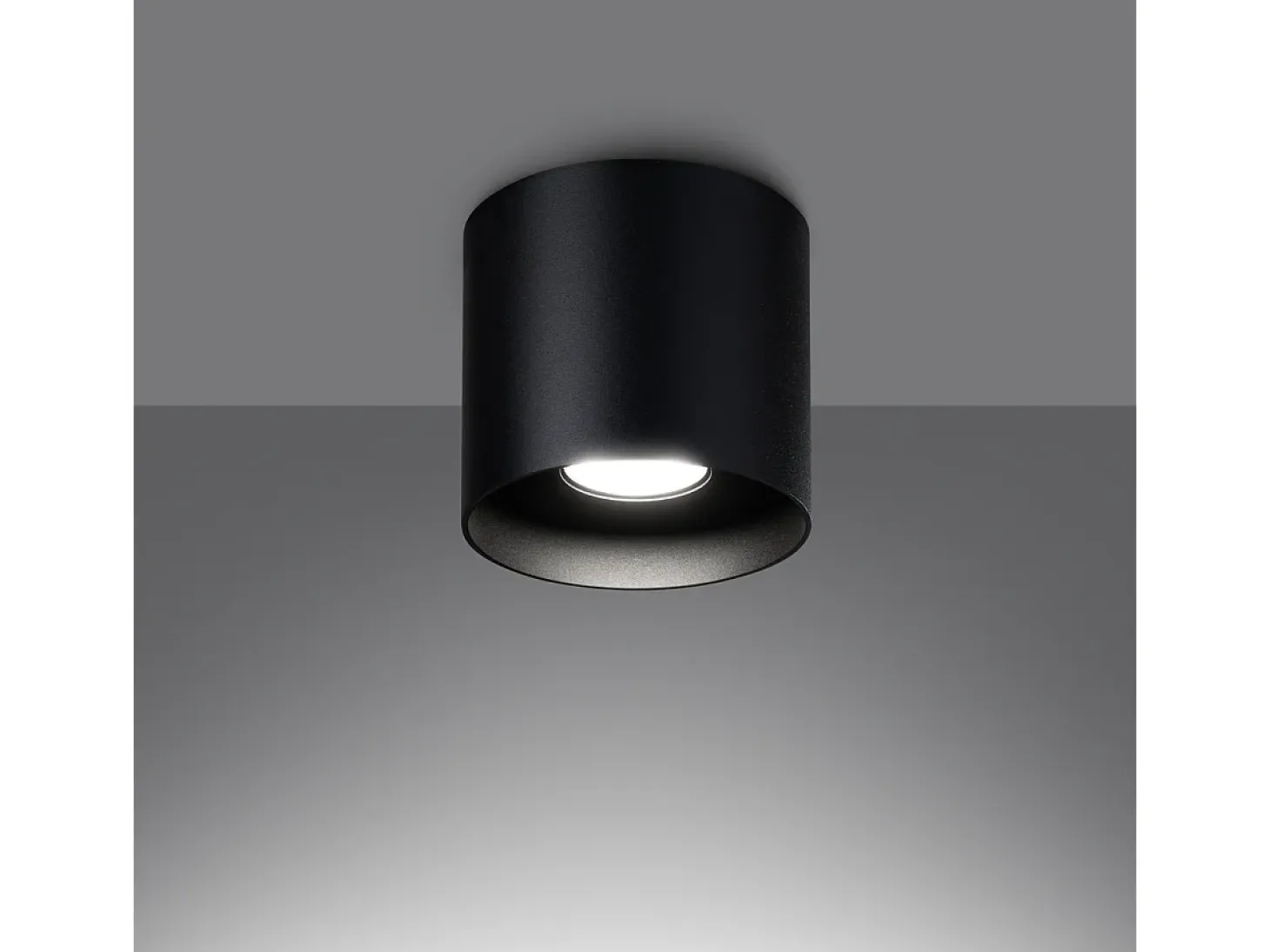 Lámparas de techo Shiis minimalista de aluminio - 1 fuentes luminosas 4000K - L.12 x A.11 cm - negro