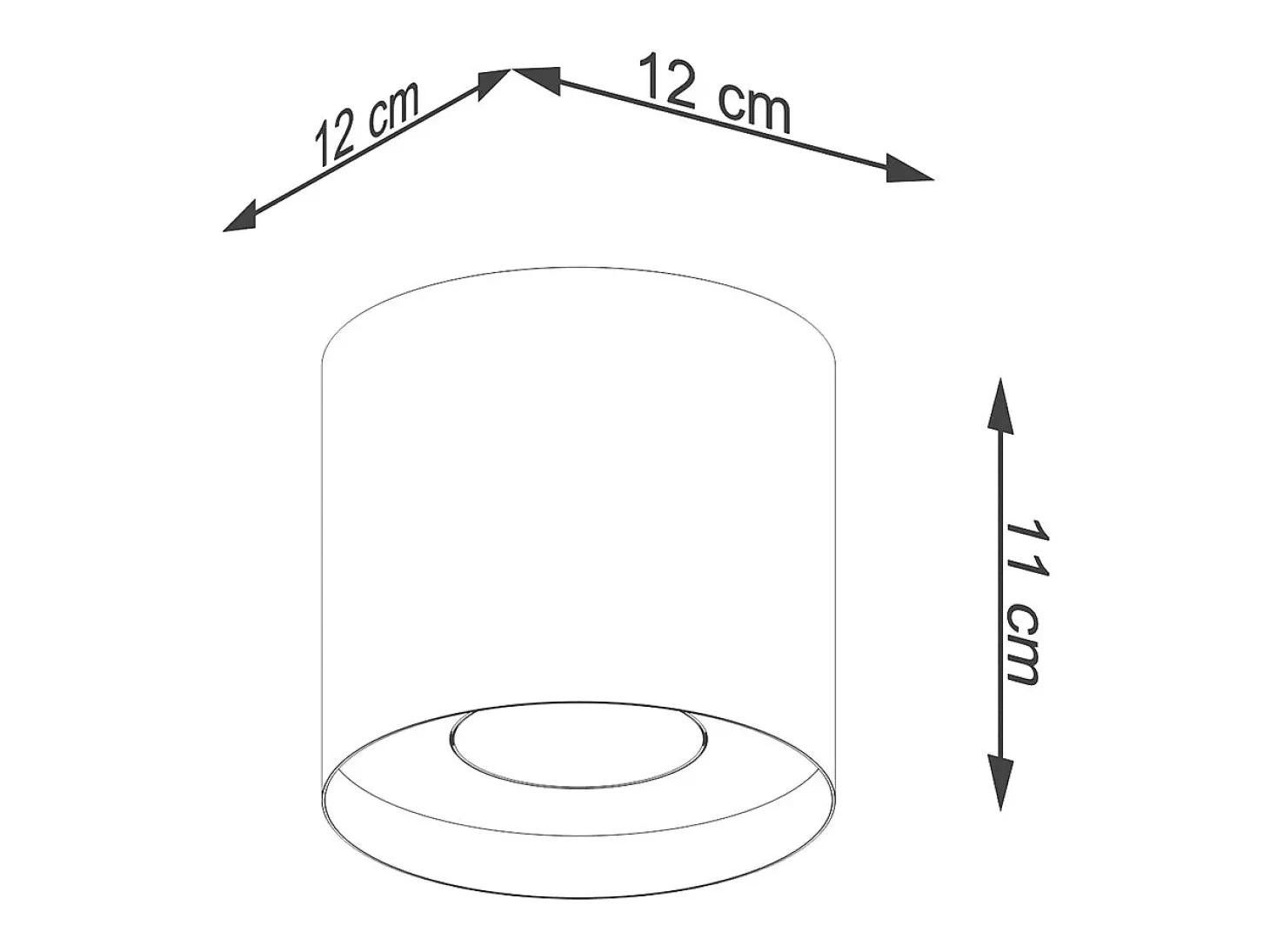 Lámparas de techo Shiis minimalista de aluminio - 1 fuentes luminosas 4000K - L.12 x A.11 cm - blanco