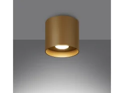 Lámparas de techo Shiis minimalista de aluminio - 1 fuentes luminosas 4000K - L.12 x A.11 cm - dorado
