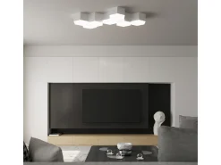 Lámparas de techo Solinia moderno de CLORURO DE POLIVINILO - 2 fuentes luminosas 3000K - L.30,5 x A.13,5 cm - blanco