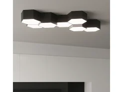 Lámparas de techo Solinia moderno de CLORURO DE POLIVINILO - 2 fuentes luminosas 4000K - L.30,5 x A.11,5 cm - negro