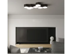 Lámparas de techo Solinia moderno de CLORURO DE POLIVINILO - 2 fuentes luminosas 3000K - L.30,5 x A.13,5 cm - negro