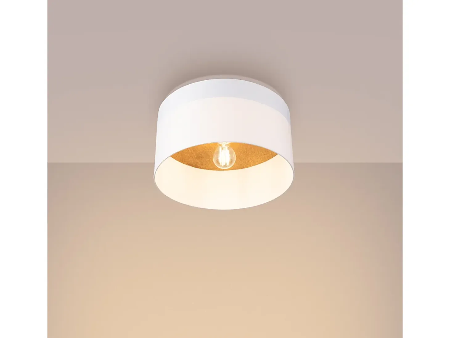 Lámparas de techo Straylon escandinavo de tela/madera/acero - 1 fuentes luminosas 4000K - L.35 x A.20 cm - blanco/marrón claro