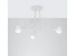 Lámparas De Techo Supeł Industrial De Acero - 3 Fuentes Luminosas - L.45 X A.35 Cm - Blanco