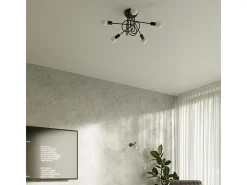Lámparas De Techo Supeł Industrial De Acero - 3 Fuentes Luminosas - L.45 X A.35 Cm - Negro