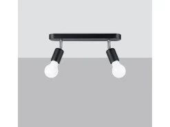 Lámparas de techo Synfex minimalista de acero - 2 fuentes luminosas 3000K - L.33 x A.13,5 cm - negro