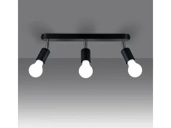 Lámparas de techo Synfex minimalista de acero - 3 fuentes luminosas 4000K - L.40 x A.13,5 cm - negro