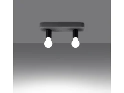 Lámparas De Techo Tavo Industrial De Concreto - 2 Fuentes Luminosas - L.35 X A.10 Cm - Gris