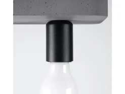 Lámparas De Techo Tavo Industrial De Concreto - 3 Fuentes Luminosas - L.55 X A.10 Cm - Gris